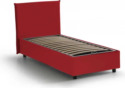 Produktbild von Einzelbett Dapuzz, Containerbett mit Stoffbespannung, 100%  Italy, Frontöffnung, passend für Matratze Cm 80x190, Rot