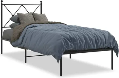 Immagine prodotto di Maison Exclusive - Struttura letto con testiera in metallo nero 75x190 cm