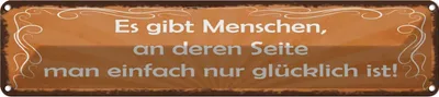 Produktbild von vianmo Blechschild 10x46 cm Menschen einfach nur glücklich Spruch Zitat