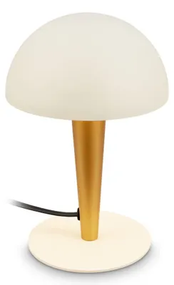 Produktbild von Briloner Tischlampe Metall Ø15x22,5 cm E14 Fassung max. 10W Kabelschalter Messing-Altweiß - Nachttischlampe Leselampe Wohnzimmer Schlafzimmer Büro