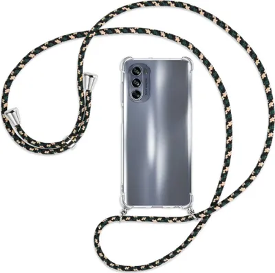 Produktbild von Handykette Backcover-Schutzhülle mit Band (Metall silberfarben) für Motorola Moto G62 5G (6.5'') - camouflage