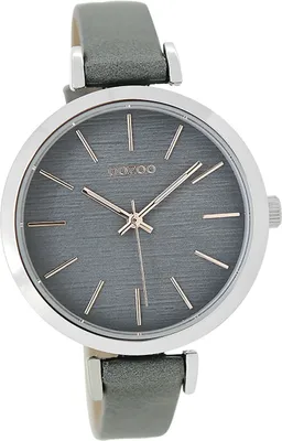 Produktbild von Oozoo Leder Damen Uhr Analog Quarzuhr Armband grau Timepieces D2UOC9138A