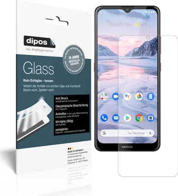 Produktbild von 2x Schutzfolie für Nokia 45384 matt - Anti-Shock 9H Folie dipos Glass Kunststoffglas
