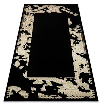Image de Tapis ALLURE 1965 Cadre - Structurel, élégant, glamour noir / L'or noir 180x270 cm