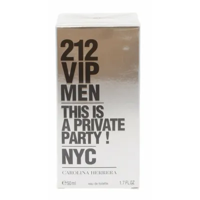 A product box for Carolina Herrera 212 VIP Men.