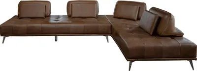 Produktbild von KAWOLA Sofa WIOLO Ecksofa Leder dunkelbraun