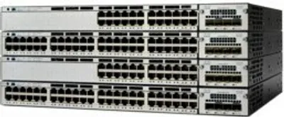 Produktbild von Cisco Catalyst 3750X, Managed, L3, Gigabit Ethernet (10/100/1000), Vollduplex, Rack-Einbau, 1U
