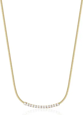 Produktbild von Delicate Gold Plated Necklace with Clear Crystals Desideri BEIN007