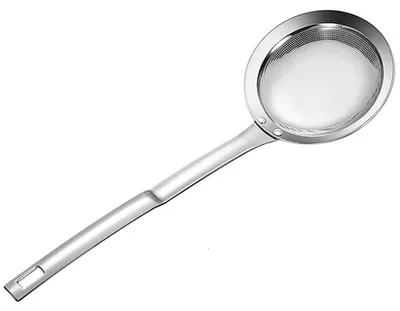 Feinsieb-Schöpfkelle aus Edelstahl, 1 Stück, Silber