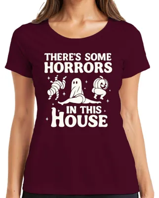 Obrázok produktu pre Halloween Geist Twerking Lustig Damen T-Shirt, Burgundy, S