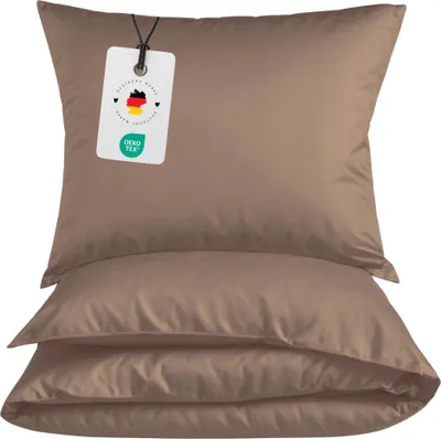 Produktbild von Mikrofaser Bettwäsche 135x200 cm aus 100% Polyester - Uni Nougat 135x200 cm