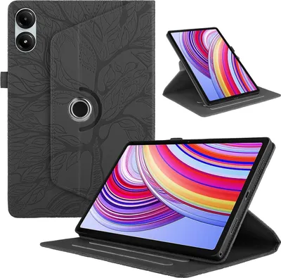 Image de Pour Xiaomi Redmi Pad Pro 12.1 pouces rotation à 360 degrés modèle arbre constellé Housse en cuir synthétique Case Noir