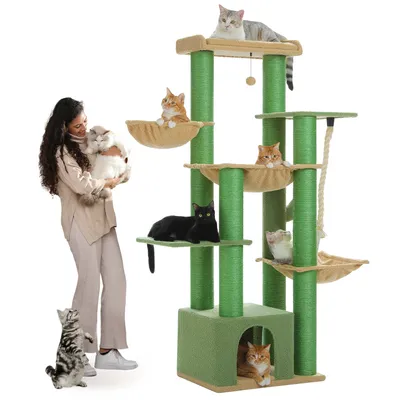 Produktbild von PAWZ Road Kratzbaum Grosse Katzen stabil mit 11cm Stämme, Kratzbaum XXL 170cm