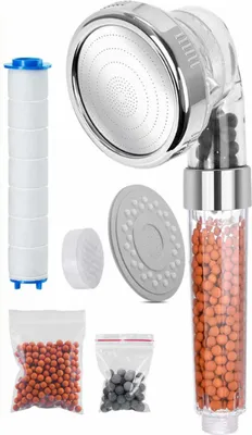 Produktbild von Duschkopf, Ionic Handbrause wassersparend Duschkopf mit Druckerhöhung für mehr Wasserdruck mit 3 Filtrationen, 3 Filtrationen und 1 ersetzbarem PP Filter