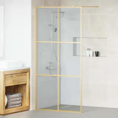 Produktbild von Möbel Walk-in Duschwand Gold 100 x 195 cm Gehärtetes Glas - Duschabtrennungen &49439