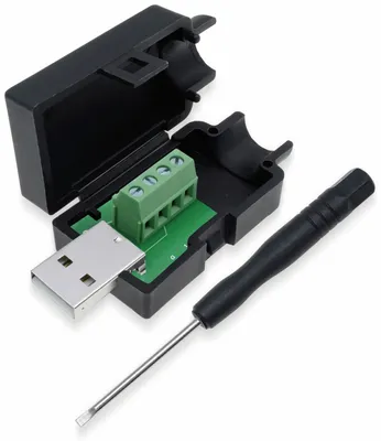 Produktbild von QUADRIOS, 2001C198, USB-Modular-Set, USB 2.0 - Standard-A, Stecker, Einbau horizontal, Polzahl 4