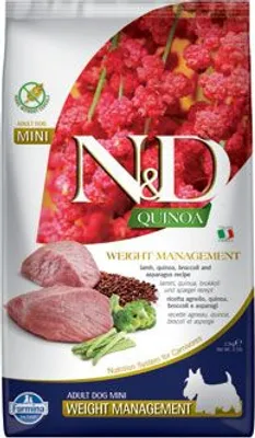 Immagine prodotto di N&D Quinoa DOG Weight Mnmgnt Lamb & Broccoli Mini 2,5kg