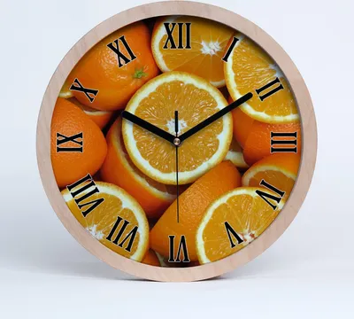 Produktbild von Holzuhr 20fi cm wanduhr - schwarze Spitzen - Orangenhälften