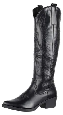 Produktbild von Elara Damen Stiefel Cowboy Boots Chunkyrayan F1225PU Schwarz-39
