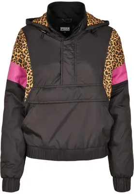 Obrázek produktu pro Dámská větrovka Urban Classics Ladies AOP Mixed Pull Over Jacket black/leo - M