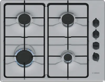 Immagine prodotto di Piano cottura a gas in acciaio inox da 60 cm e 7500 w a 4 fuochi Bosch PBP6B5K80