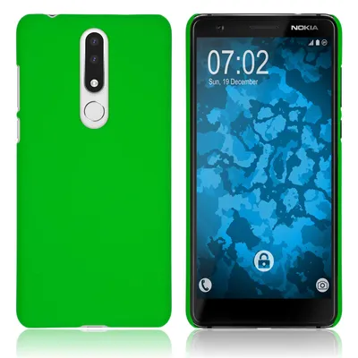 Produktbild von PhoneNatic Case kompatibel mit  Nokia 3.1 Plus - Hülle grün gummiert Hard-case Cover
