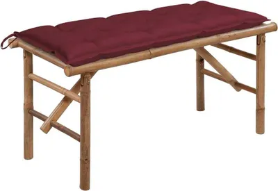 Produktbild von Klappbare Gartenbank mit Auflage 118 cm Bambus