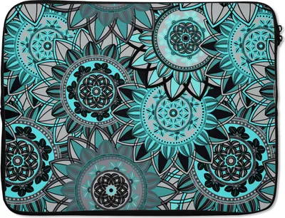 Produktbild von MuchoWow® Laptop Hülle 15 Zoll Mandala - Blumen - Entwurf Laptoptasche - Laptoptasche - Sleeve - Rundum-Schutz