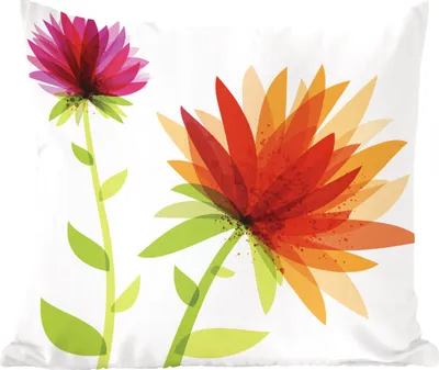 Produktbild von MuchoWow® Zierkissen Sofakissen Wohnzimmer Dekokissen 45x45 cm Abstraktes Blumenmuster, Illustration - Schlafpolster - Polster für das Sofa