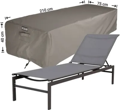 Produktbild von Raffles Covers Wetterschutzhülle für Sonnenliege 210 x 75 cm | Atmungsaktiv | Wasserdicht | UV-beständig | Doppelnähte | Elastischer Kordelzug