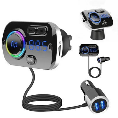 Produktbild von Bluetooth FM Transmitter Auto, 30W PD 3.0 und 18W QC 3.0, Freisprecheinrichtung, AUX, TF-Karte, LED-Beleuchtung