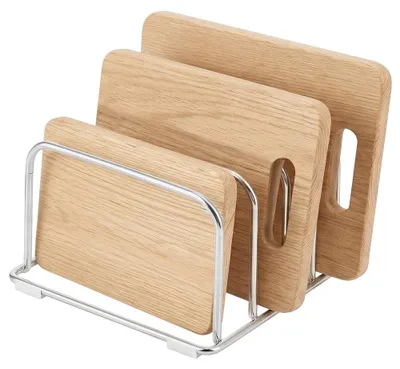 Schneidebrett-Halter Edelstahl 4 Schlitze 15,5x15,5x9,25 cm