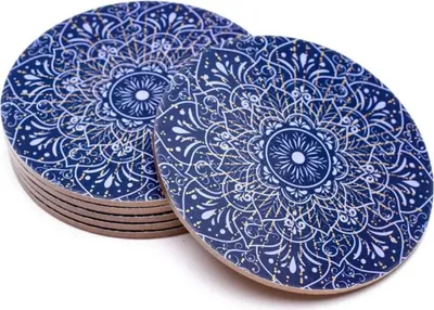 Zdjęcie produktu dla Podstawki Mandala ciemnoniebieskie Zestaw 6 --152g