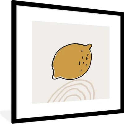 Produktbild von MuchoWow® Gerahmtes Poster Sommer - Zitrone - Gelb 40x40 cm - Poster mit Schwarzem Bilderrahmen Wandposter Rahmen Foto Bilder - Poster - Plakat im Rahmen