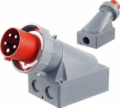 Produktbild von CEE Wandstecker 63A 5-polig 400V IP67 Starkstrom Wasserdicht