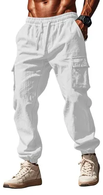 Produktbild von Herrenhose aus Leinen – Lange und kurze Leinenhosen – Casual-Sport-Hose – Freizeit-Hose – Sommerhose – 100% Leinen – Leinenhose