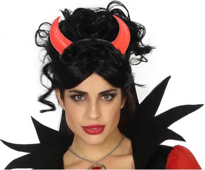 Produktbild von Stirnband Hörner Rot Bunt Halloween