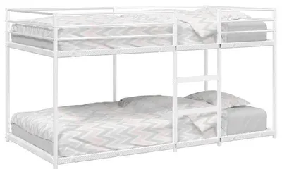 Produktbild von Etagenbett ohne Matratze, als Hochbett und Kinderbett, mit Stahlrahmen, weiß, 75x190 cm