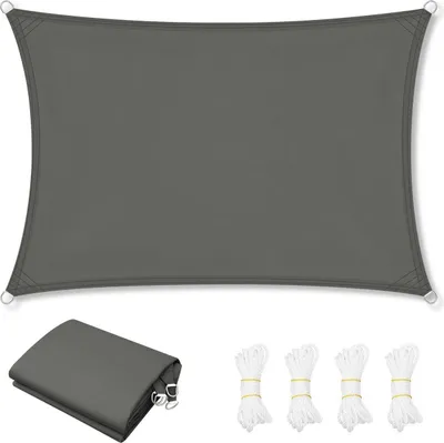 Image de Tissu de protection solaire en polyester avec protection UV | Gris foncé | 4 x 6 mètres