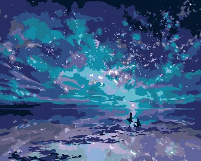 Produktbild von Diamondi - Diamond painting - BLAUES POLARLICHT, 40X50 cm, mit Keilrahmen (bereits gespannt)