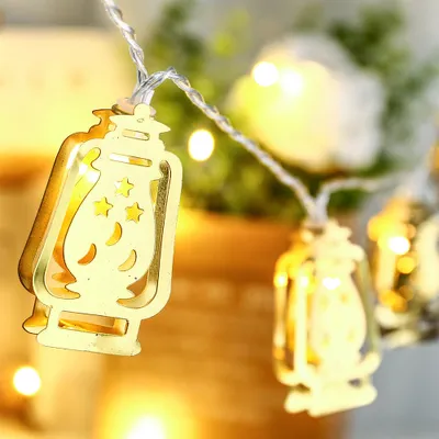 Obrázok produktu pre 1.5M Ramadán dekorácie rozprávkové svetlá islam Eid Mubarak dekoratívne rozprávkové svetlá ovládané batériou strana darčeky