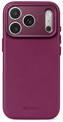 Image de Coque arrière en cuir pour iPhone 18 Pro, couleur aubergine