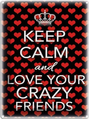 Produktbild von vianmo Blechschild 40x30 cm Keep Calm and love crazy friends
