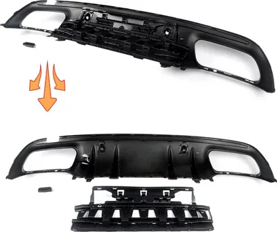 Immagine prodotto di Diffusore posteriore - Mercedes Classe C W205 C63 AMG - Carbon look - Con finiture di scarico - Accessori auto
