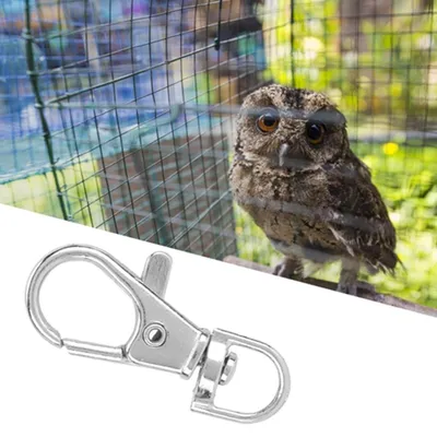 Productafbeelding van 12 stuks metalen sloten voor vogelkooien, veiligheidshaken voor dierkennels, roestvrij