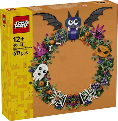 Productafbeelding van LEGO Halloweenkrans modelbouwsset - Met vleermuizen, spookjes en spinnenweb - Wanddecoratie - Halloween bouwspeelgoed cadeau voor meisjes, jongens en tieners vanaf 12 jaar - 40825