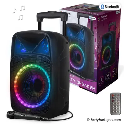 Produktbild von PartyFunLights Bluetooth Karaoke-Party-Lautsprecher - Mikrofon - Fernbedienung