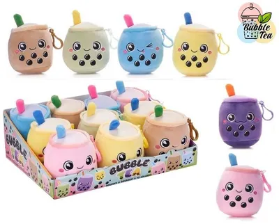 Produktbild von Bubble Tea Plüsch Taschenclip Bagclip 10cm Taschenanhänger Schlüsselanhänger