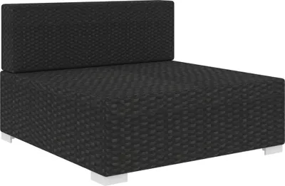 Zdjęcie produktu dla vidaXL Sofa modułowa część środkowa 1 sztuka + poduszki z polirattanu czarny