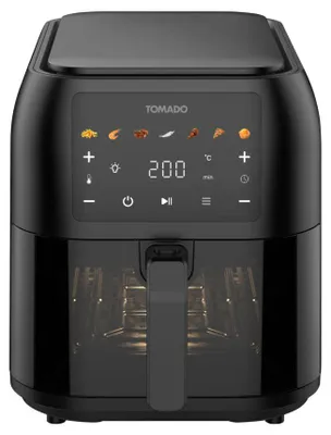 Productafbeelding van Tomado TAF8002B - XL airfryer - 8 liter inhoud - 1500 gram friet - kijkvenster